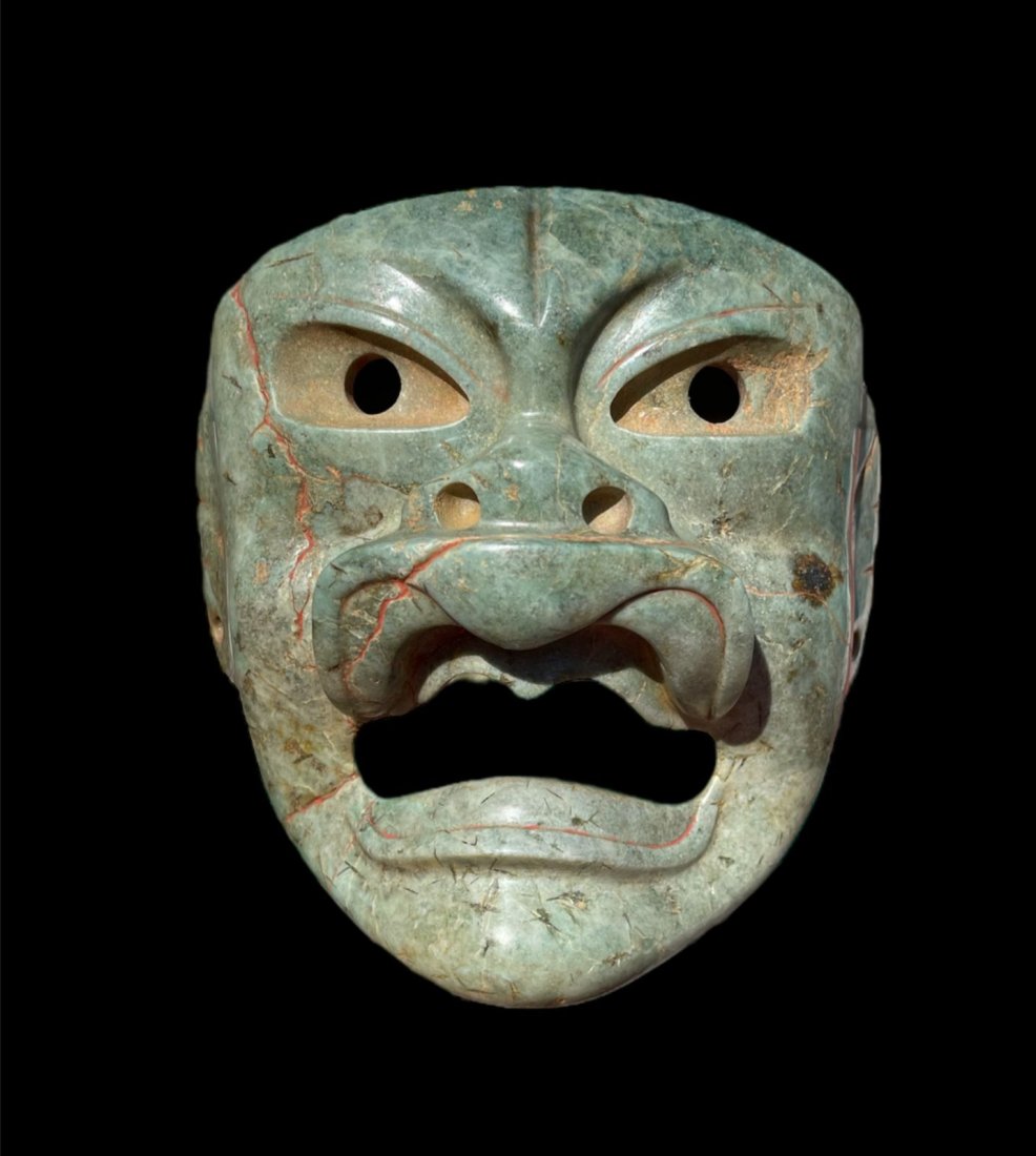 Pre-Columbian Olmec jade jaguar mask (1 of 5)