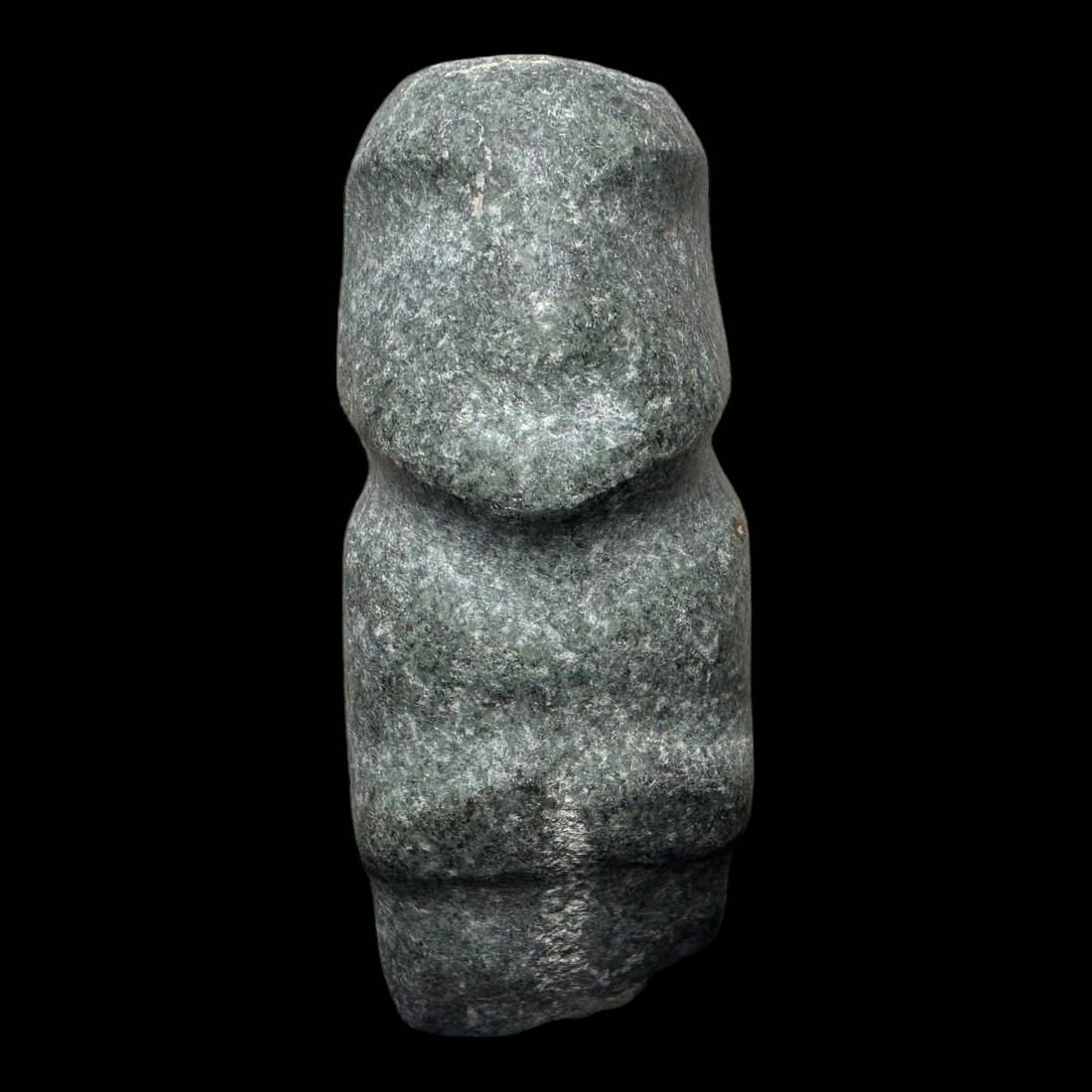 Pre-Columbian Mezcala green stone figure: Pre-Columbian Mezcala green stone figure from the Guerrero region of Mexico, ca. 400-100 BCE. Typically called Axe god figures because it is believed these were carved from discarded axes. 4-1/4" heig