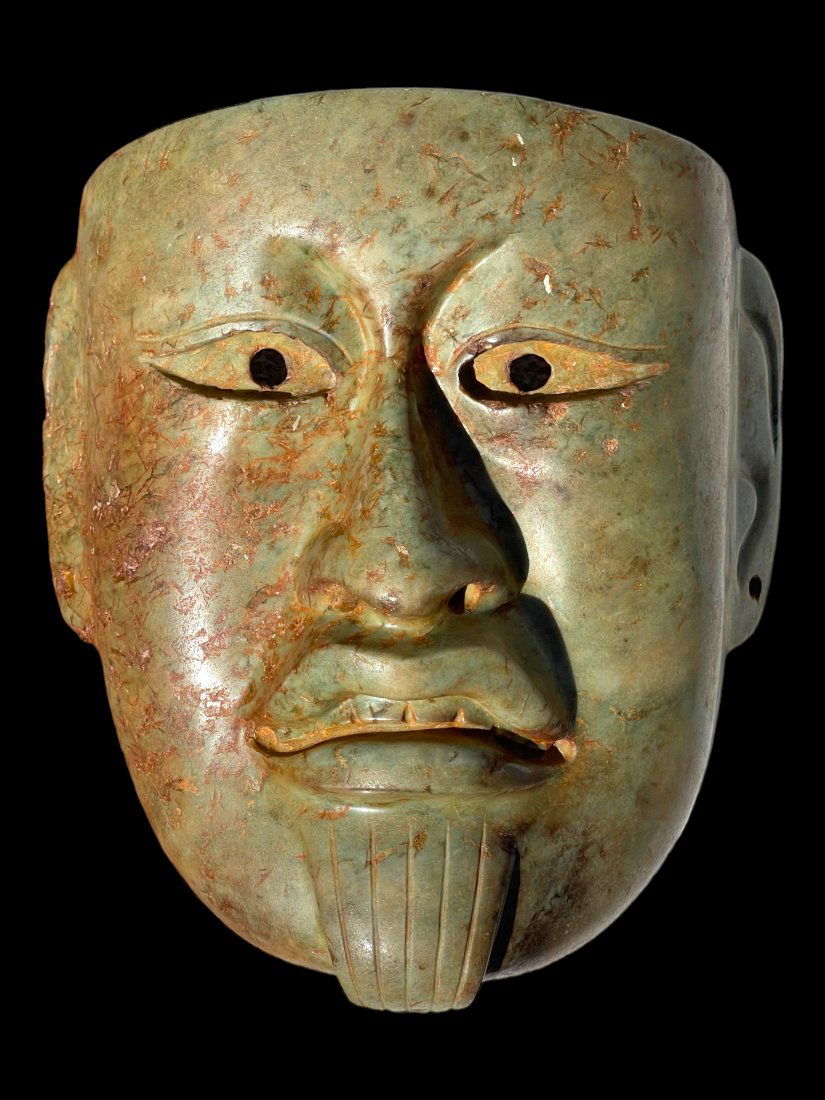 Large Pre-Columbian Olmec jade mask (1 of 5)