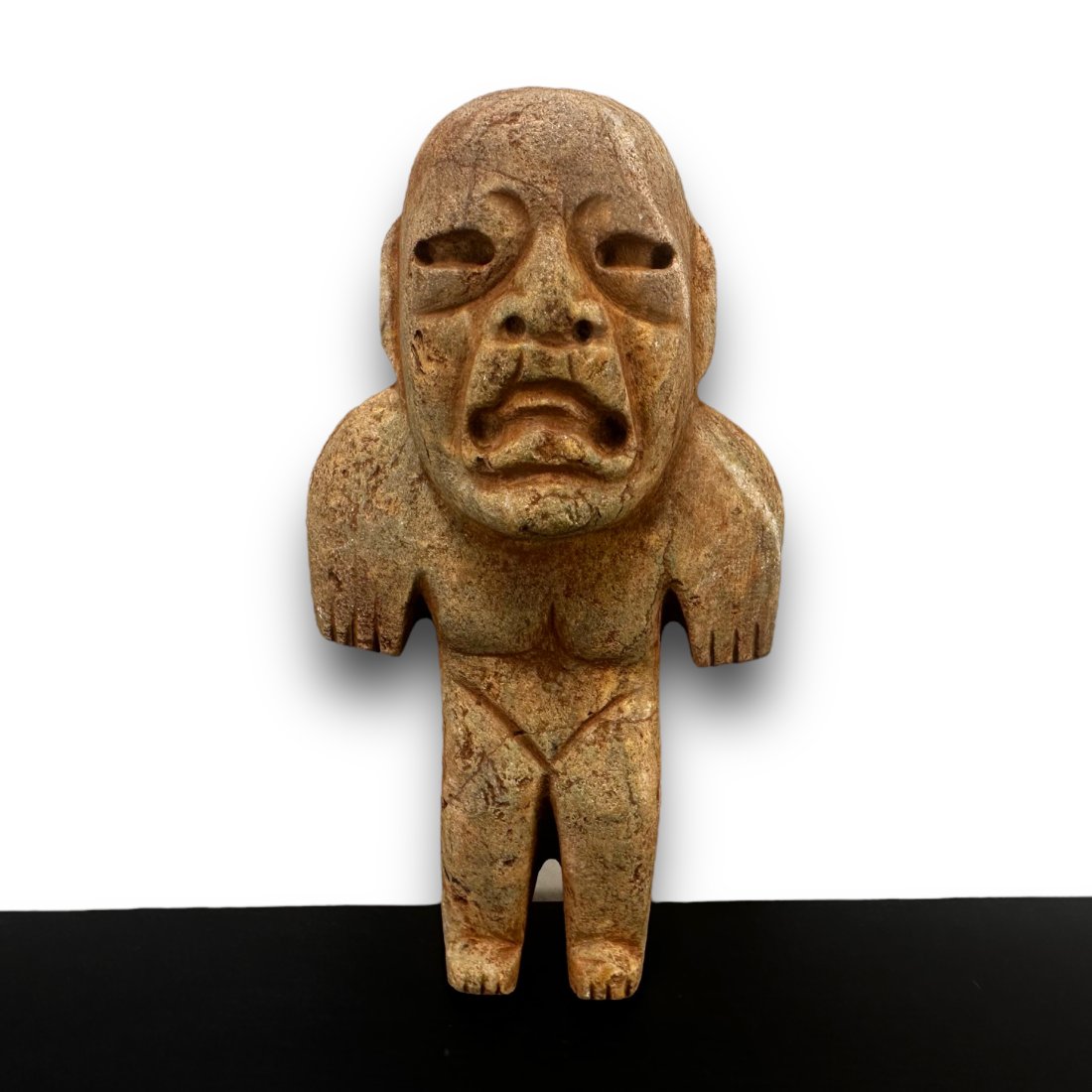 Pre-Columbian Olmec green stone figure (1 of 2)