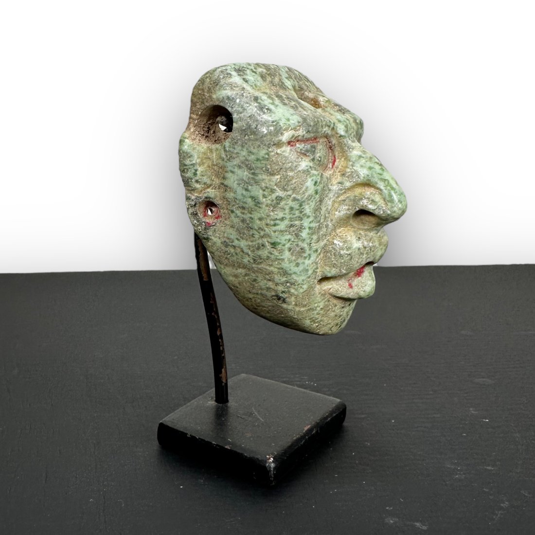 Pre-Columbian Maya green stone mask pendant (1 of 4)