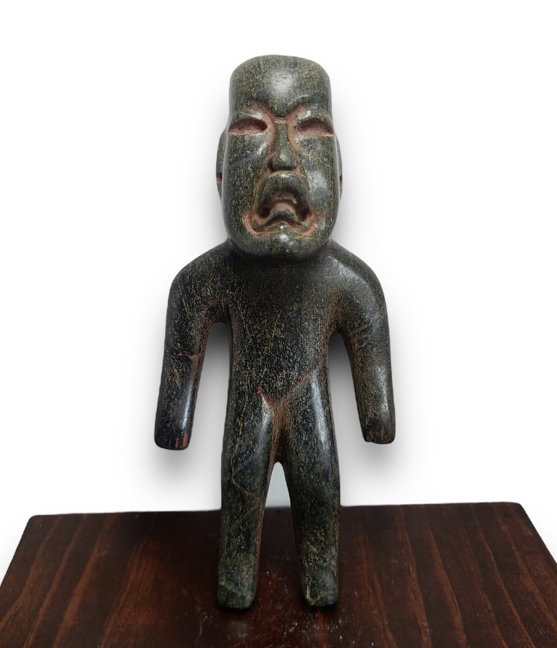 Pre-Columbian Olmec serpentine stone figure (1 of 4)