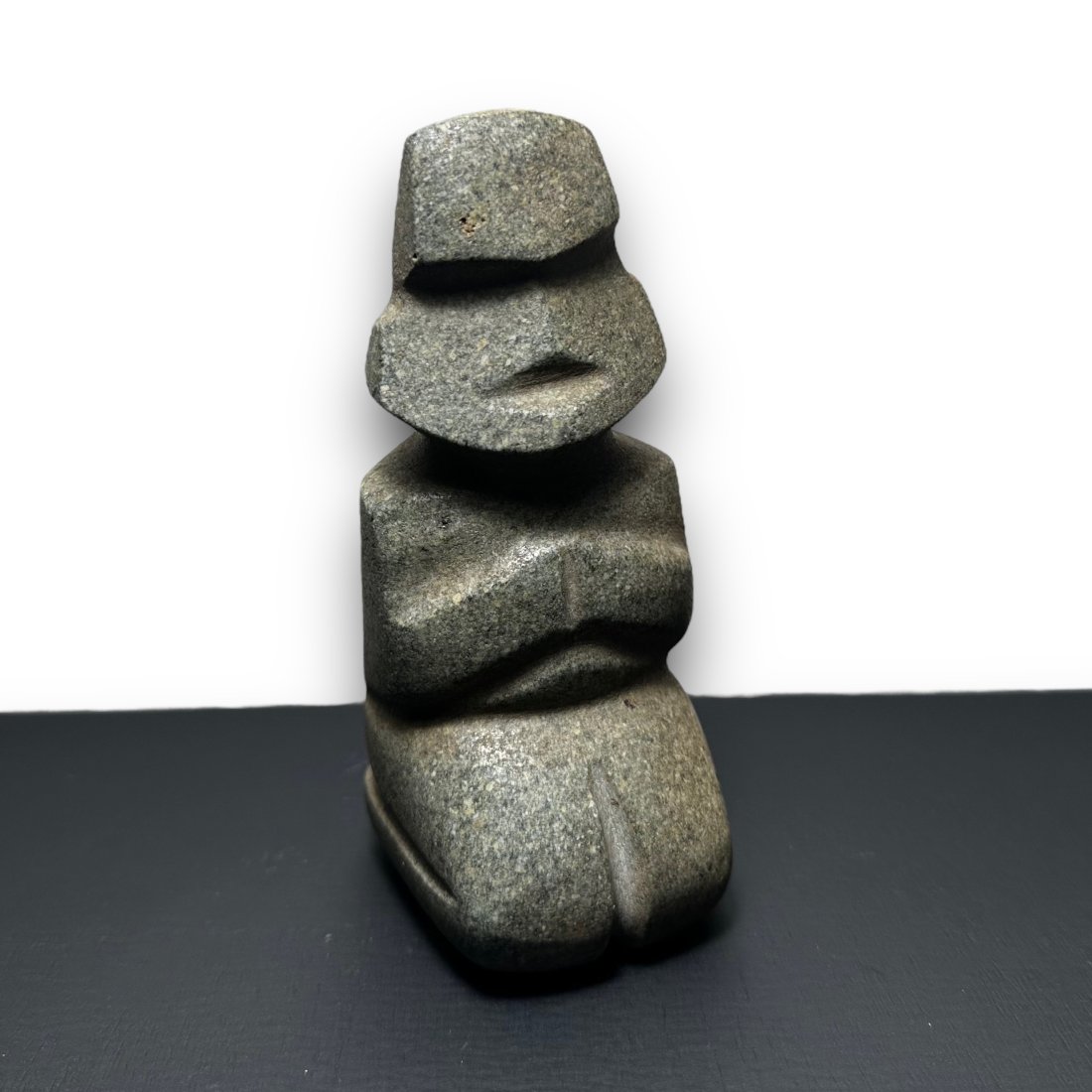 Rare Pre-Columbian Mezcala kneeling green stone figure (1 of 4)