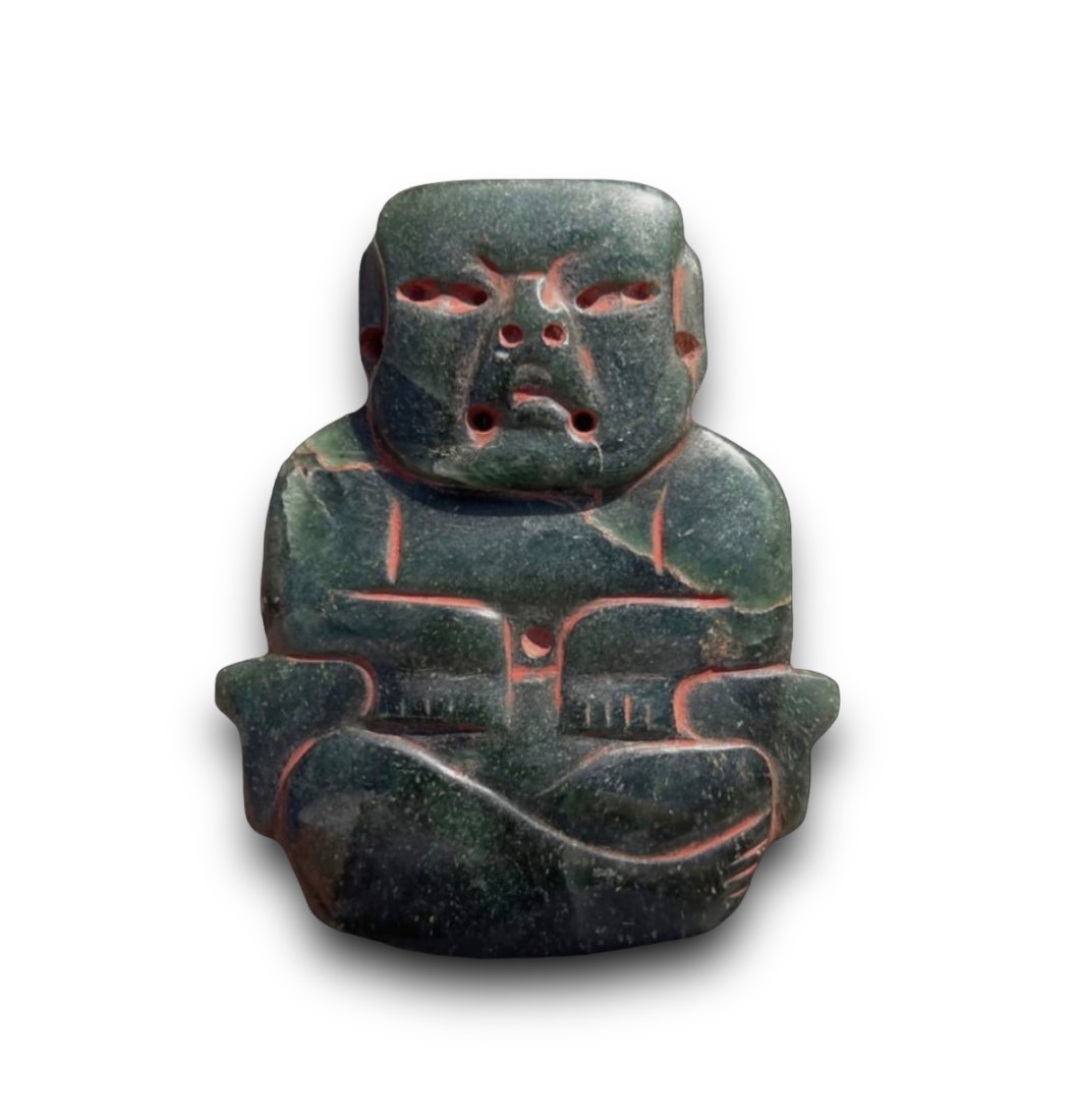 Pre-columbian Olmec blue jade pectoral (1 of 2)