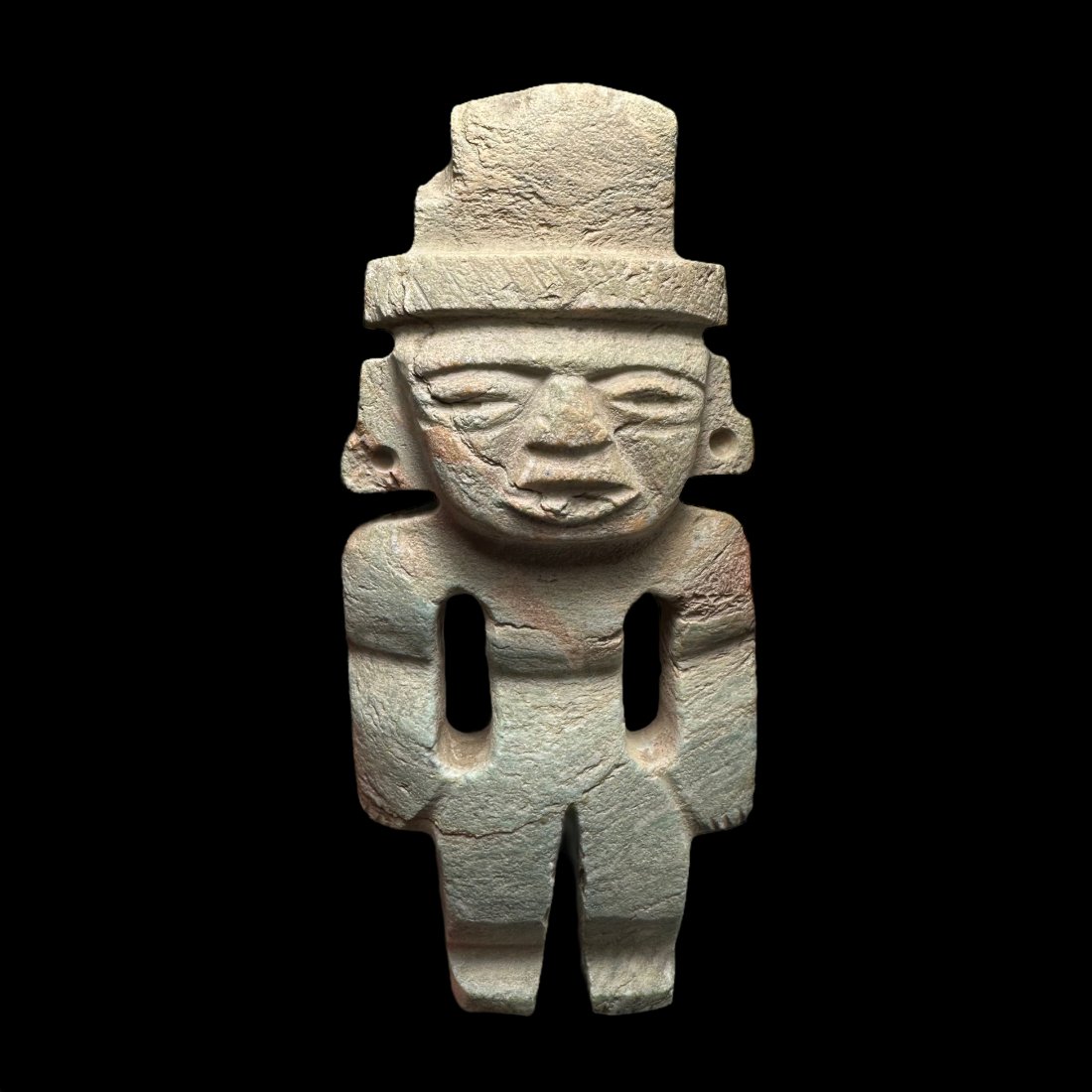 Pre-Columbian Teotihuacan green stone slab figure (1 of 4)