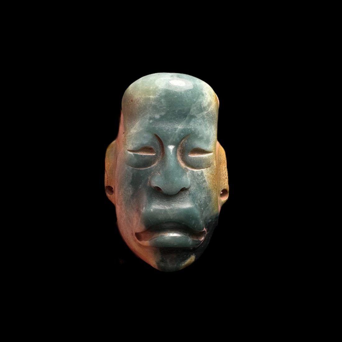 Pre-Columbian Olmec jade head pendant (1 of 2)