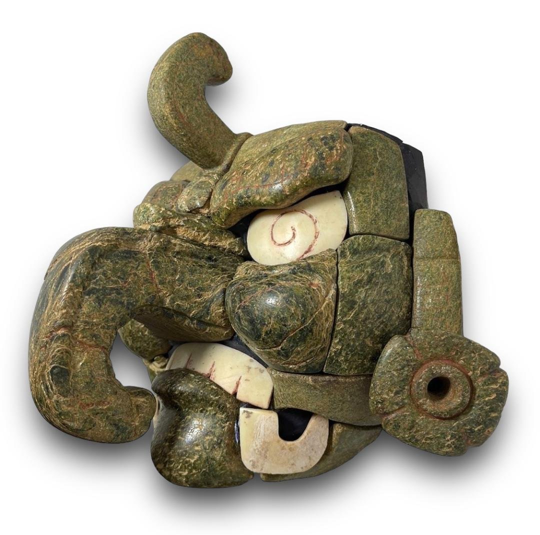 Rare and Important Maya green stone and shell mosaic mask (1 of 2)