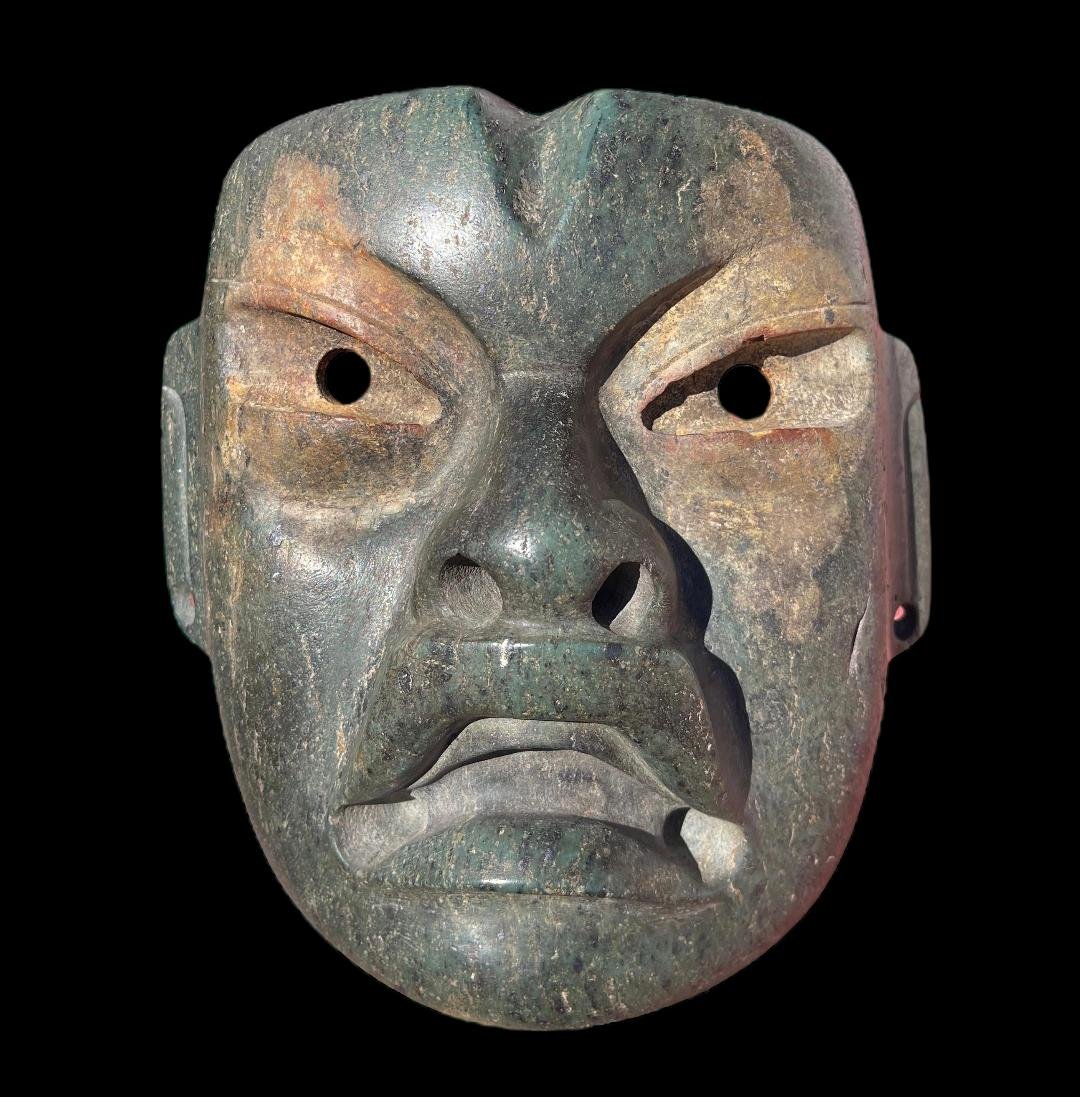 Pre-Columbian Olmec serpentine mask (1 of 5)