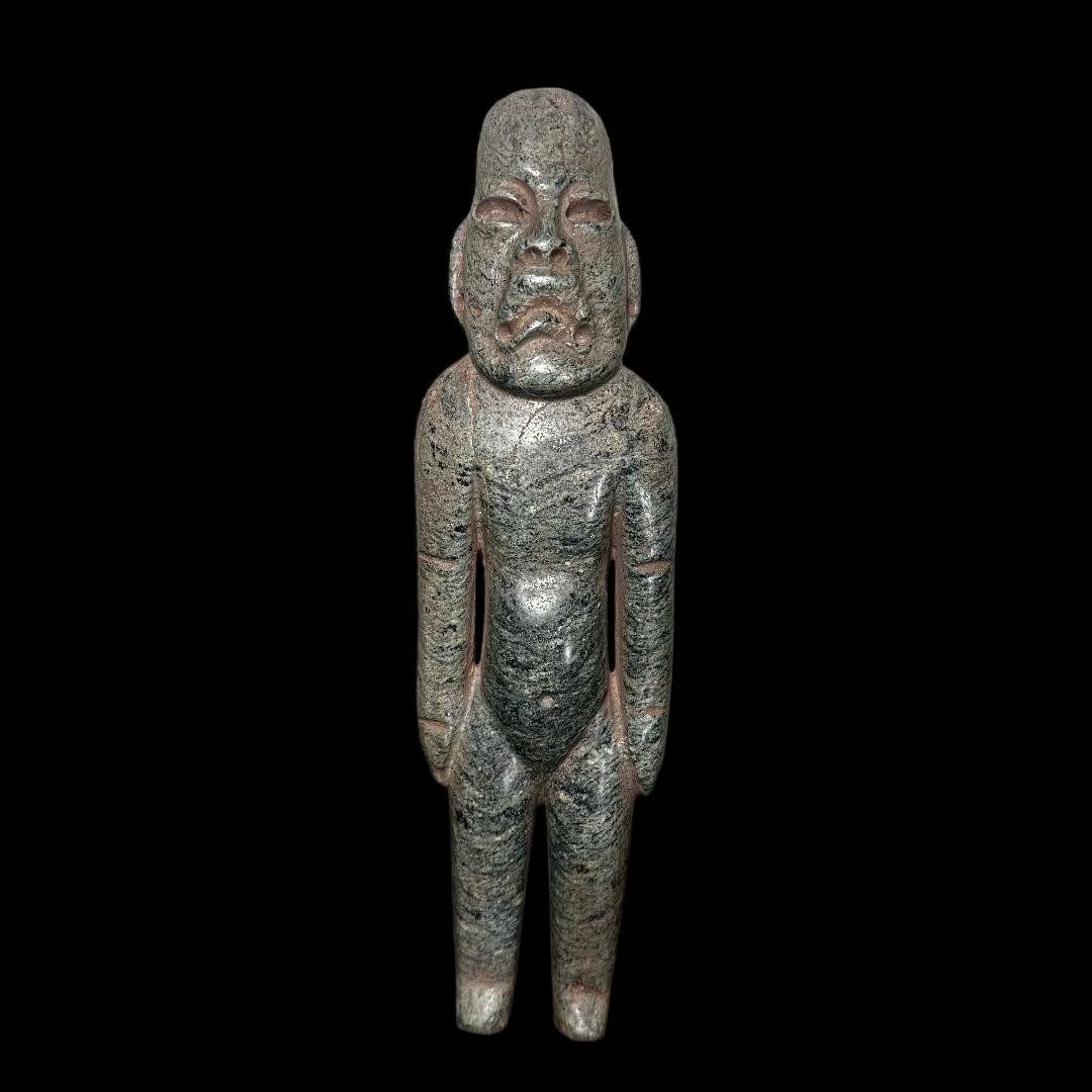 Large Pre-Columbian Olmec standing jade figure (1 of 4)