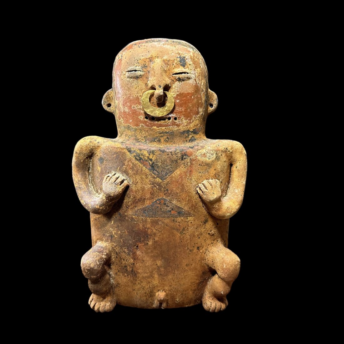 Pre-Columbian Colombian pottery figure (1 of 4)