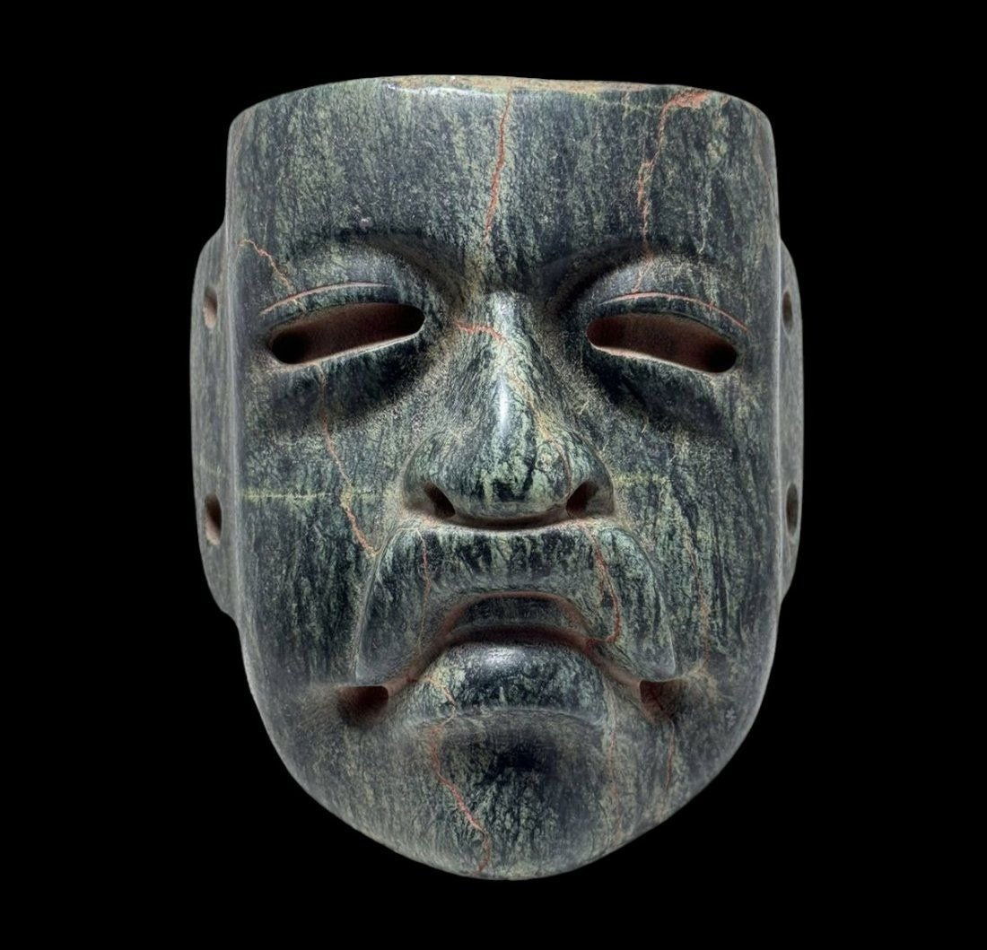 Pre-Columbian Olmec serpentine mask (1 of 4)