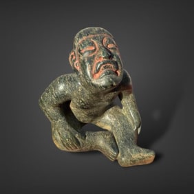 Pre-Columbian Olmec serpentine seated figure
