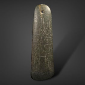 Large Pre-Columbian Chavin stone hacha