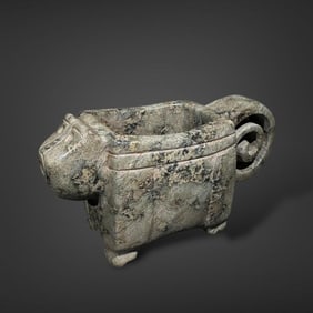 Pre-Columbian Valdivia green stone mortar