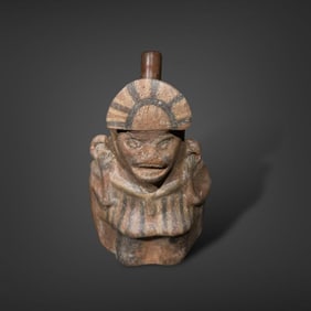 Pre-Columbian Moche pottery stirrup vessel