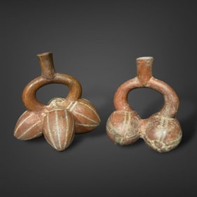 2 Pre-Columbian Moche fruit vessels