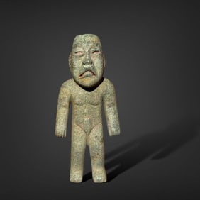 Pre-Columbian Olmec green stone figure