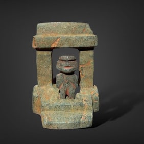 Rare Pre-Columbian Mezcala temple with removable figure