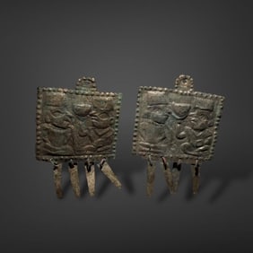 Pre-Columbian Moche copper earrings