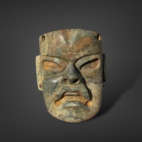 Pre-Columbian Olmec green stone mask