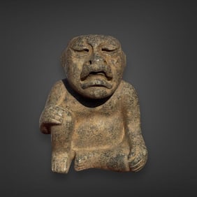 Pre-Columbian Olmec stone seated figure