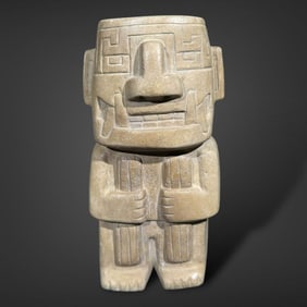 Pre-Columbian Chavin stone seated figure
