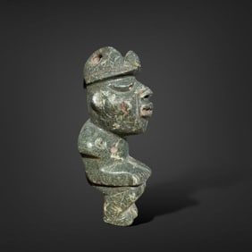 Pre-Columbian Chontal green stone figure