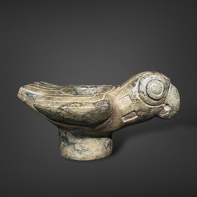 Pre-Columbian Valdivia green stone mace head