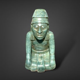 Pre-Columbian Maya jade seated figure
