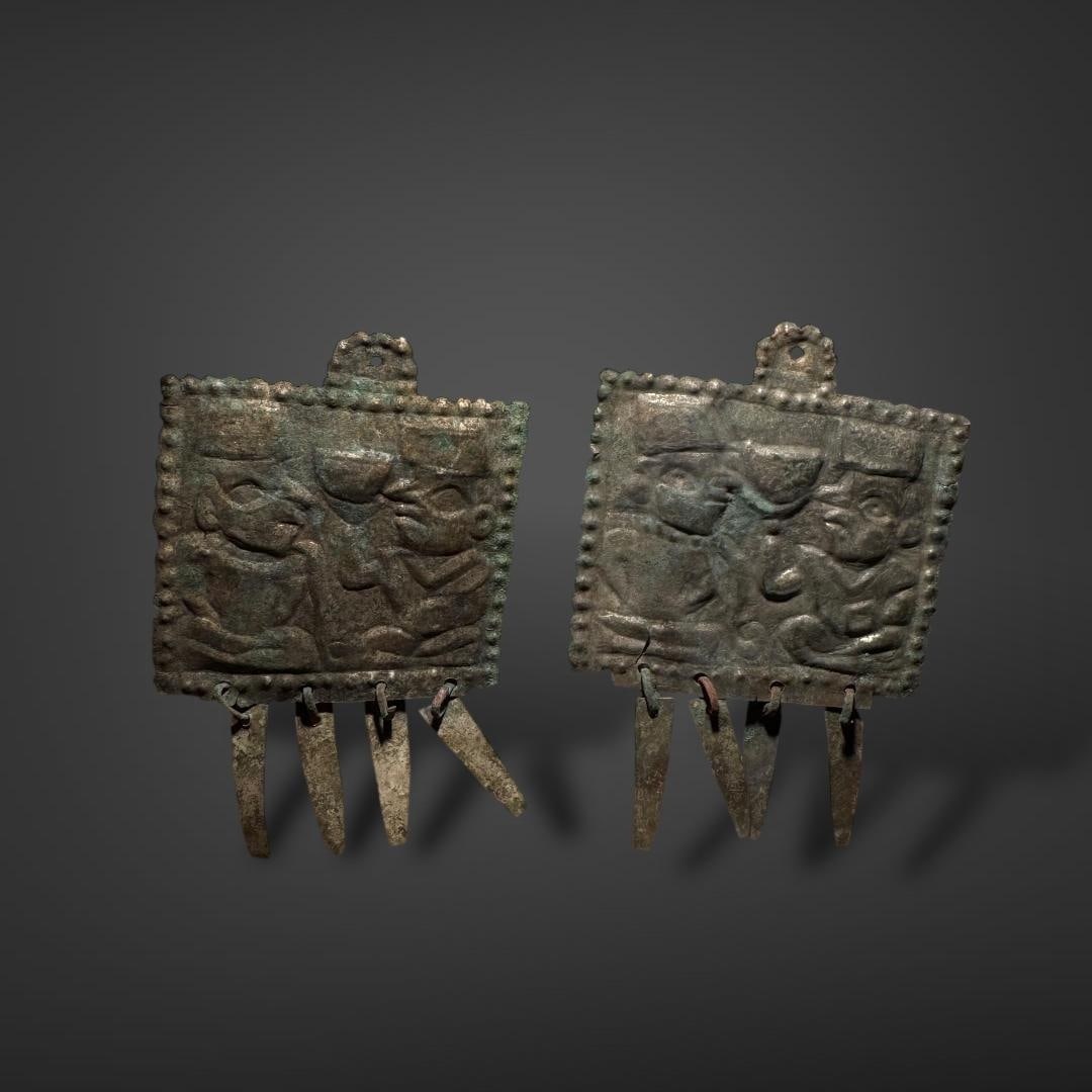 Pre-Columbian Moche copper earrings (1 of 3)
