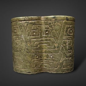 Pre-Columbian Chavin green stone mortar