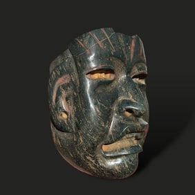 Pre-Columbian Olmec serpentine stone mask