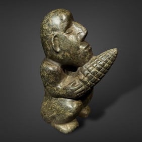 Pre-Columbian Moche Green Stone Figure