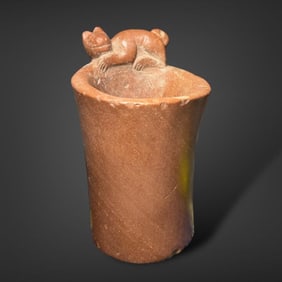 Pre-Columbian Inca Stone Vessel with Animal Motif