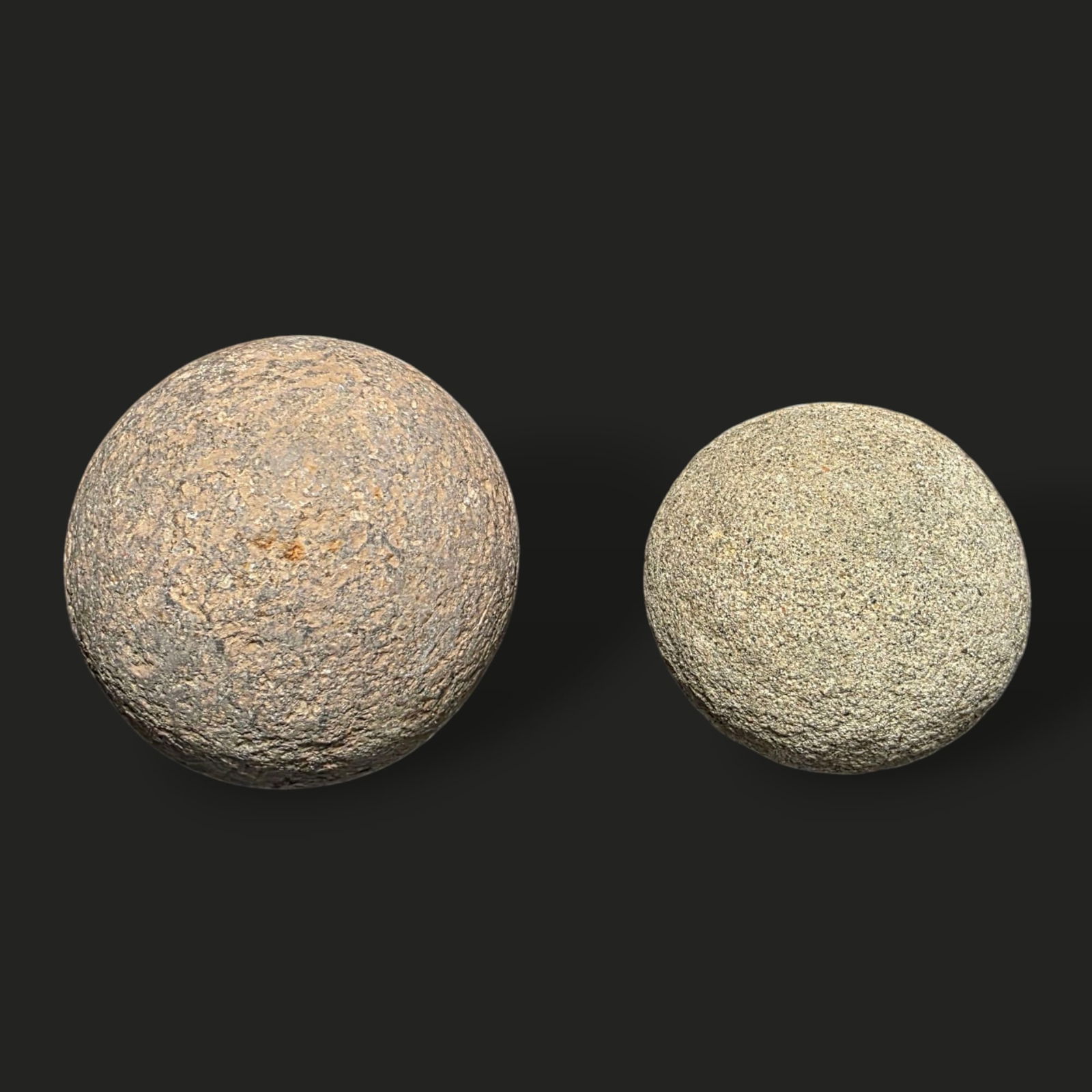 Two Pre-Columbian Taino Stone Ceremonial Game/Votive Balls (1 of 1)