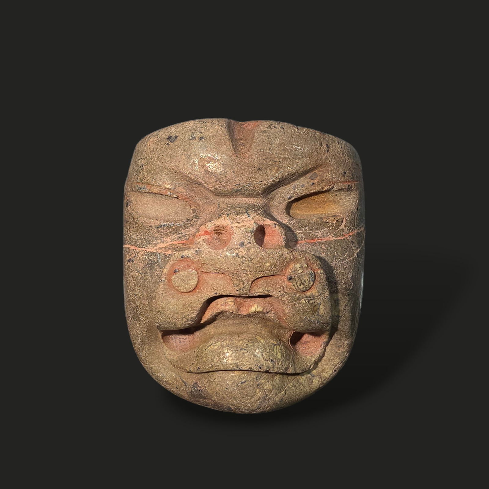 Pre-Columbian Olmec Green Stone Mask (1 of 4)
