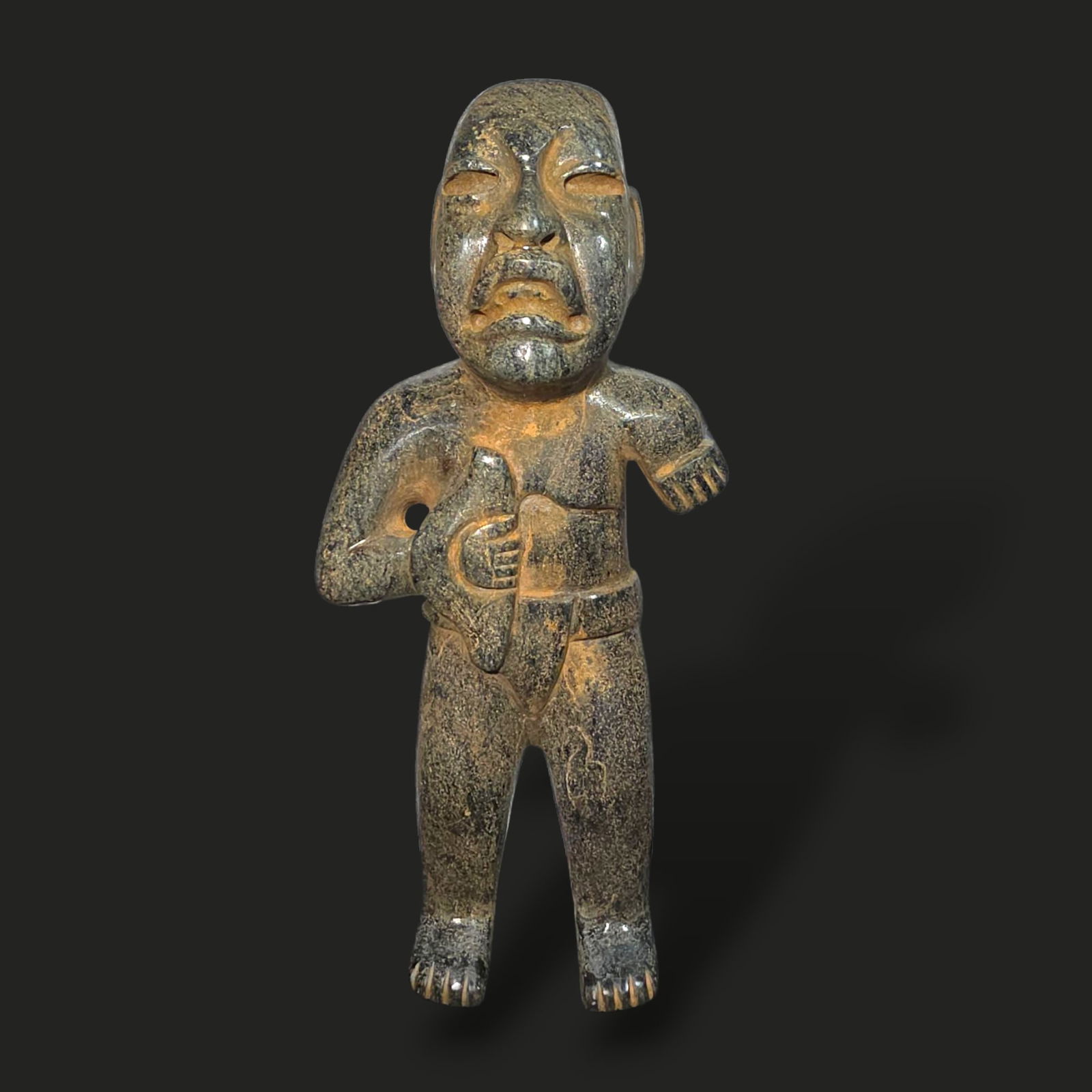 Pre-Columbian Olmec serpentine figure (1 of 4)