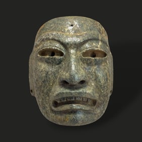 Pre-Columbian Olmec green stone mask