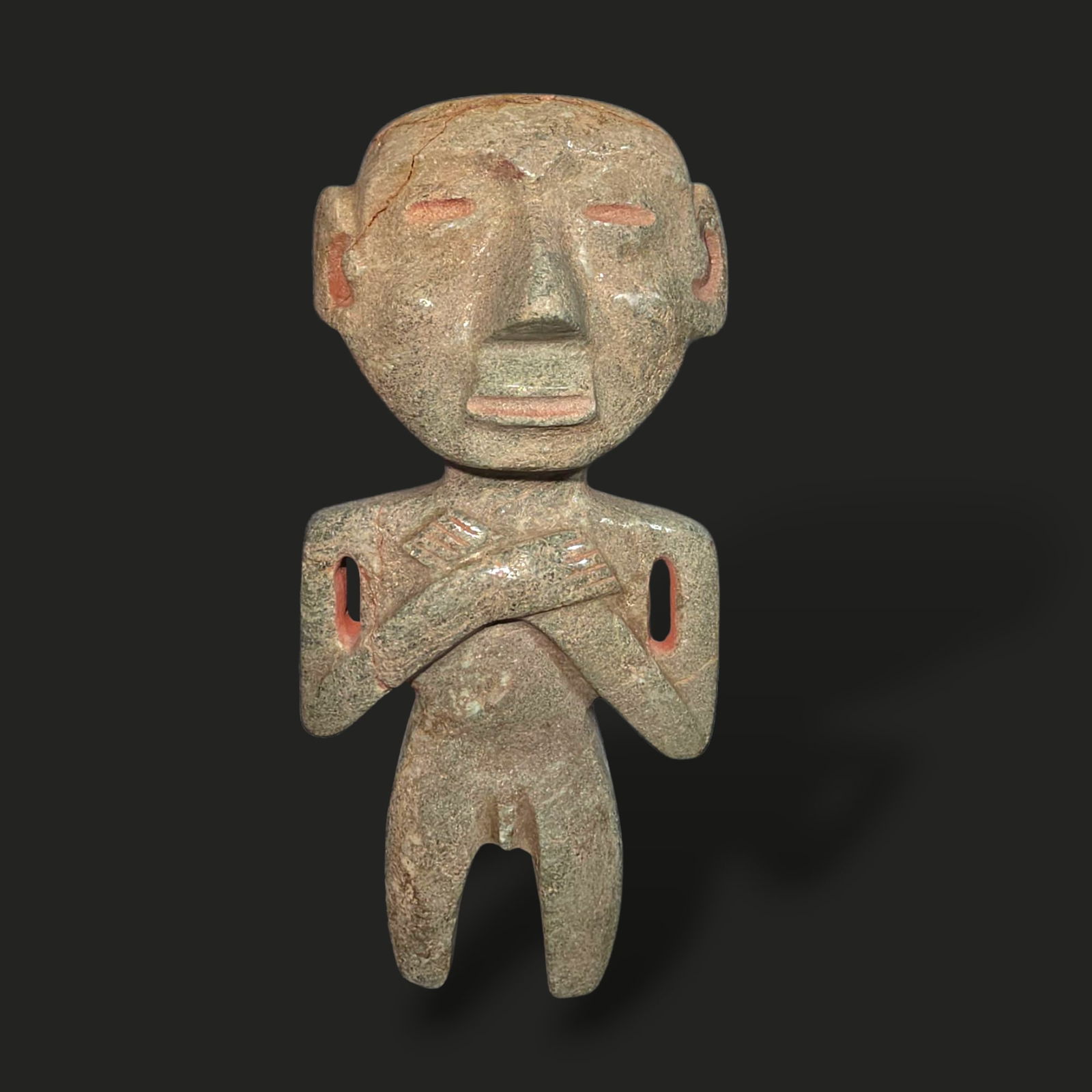 Pre-Columbian Chontal green stone figure (1 of 2)