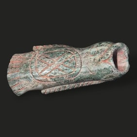 Pre-Columbian Olmec green stone fish vessel