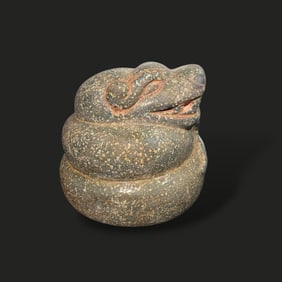 Pre-Columbian Aztec green stone snake