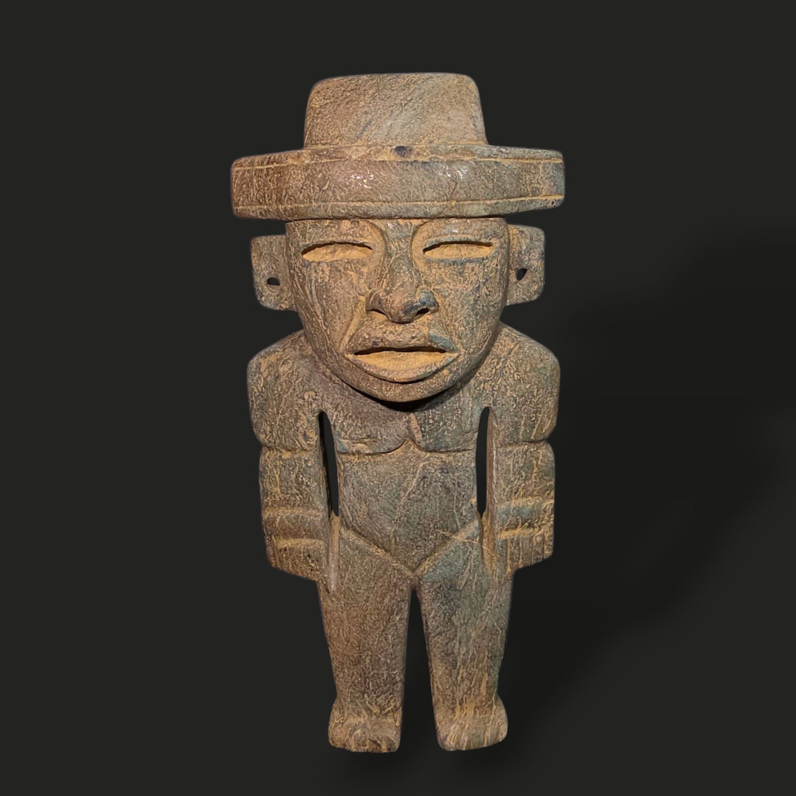 Pre-Columbian Teotihuacan green stone figure (1 of 2)