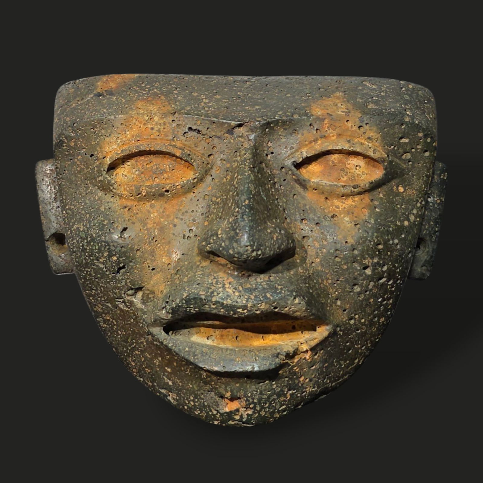 Pre-Columbian Teotihuacan green stone mask (1 of 4)