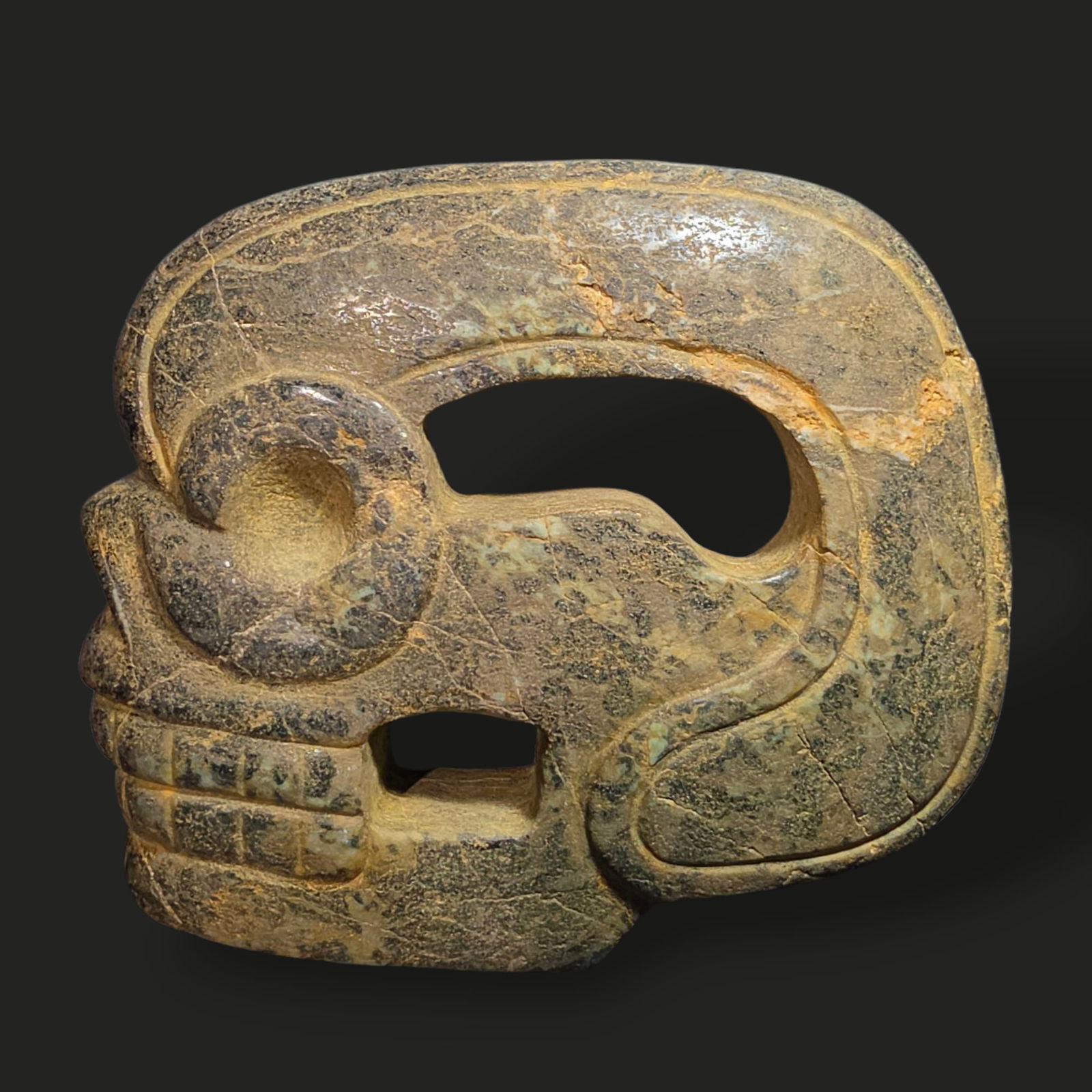 Pre-Columbian Veracruz green stone hacha (1 of 2)