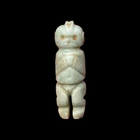 Pre-Columbian Costa Rican jade figure pendant