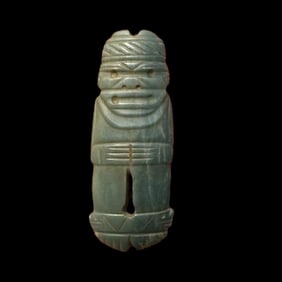 Pre-Columbian Costa Rican jade axe god pendant