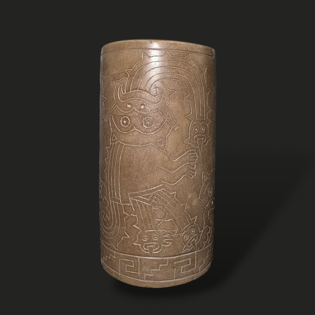 Rare Pre-Columbian Nazca carved stone kero (1 of 4)