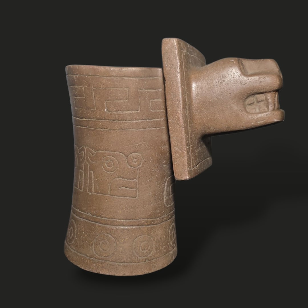 Pre-Columbian Tiahuanaco stone vessel (1 of 3)