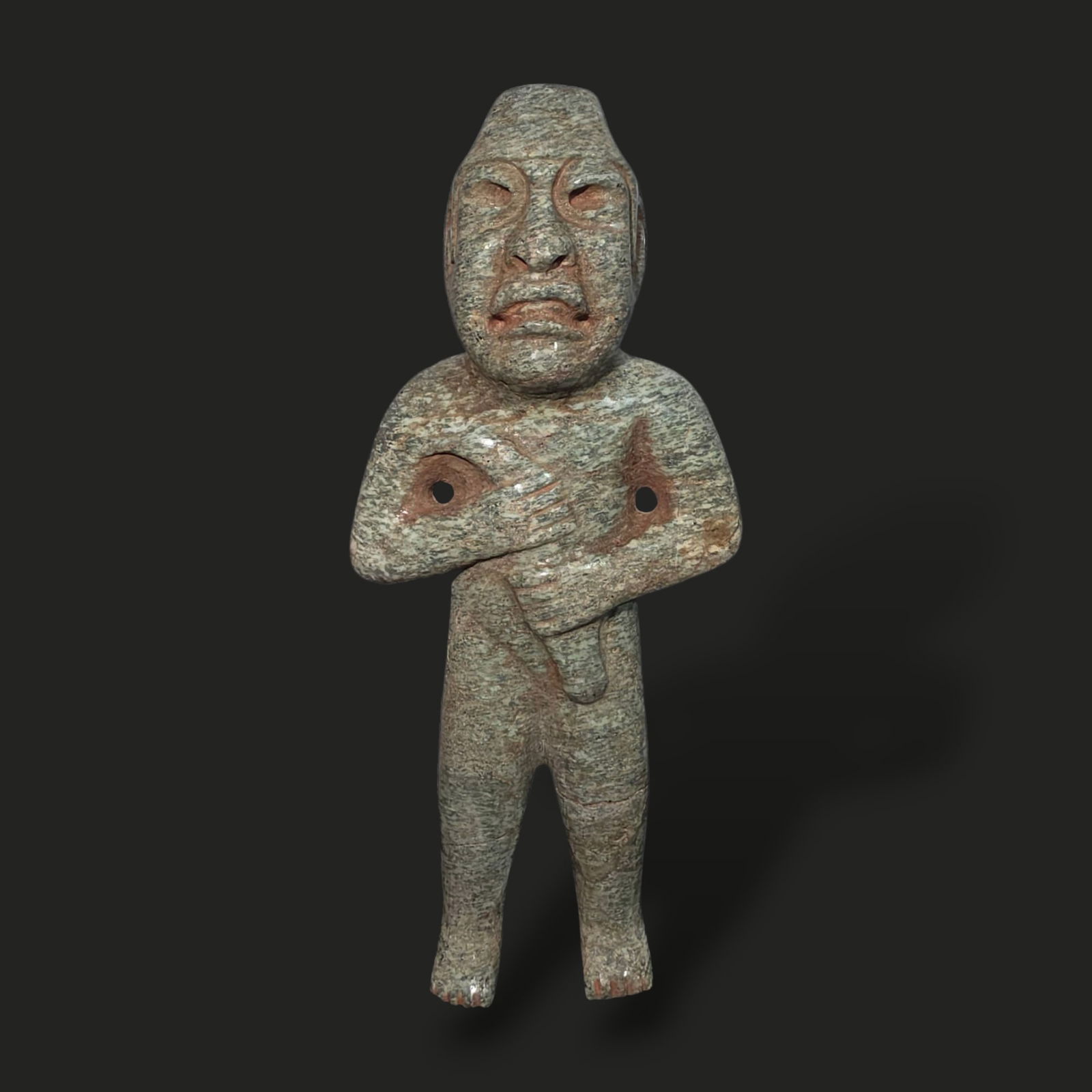 Pre-Columbian Olmec green stone figure (1 of 2)