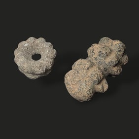 Pre-Columbian Peruvian stone mace heads